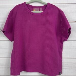 Zella Girls Mesh Knit Short Sleeve Top Size L 10/12‎